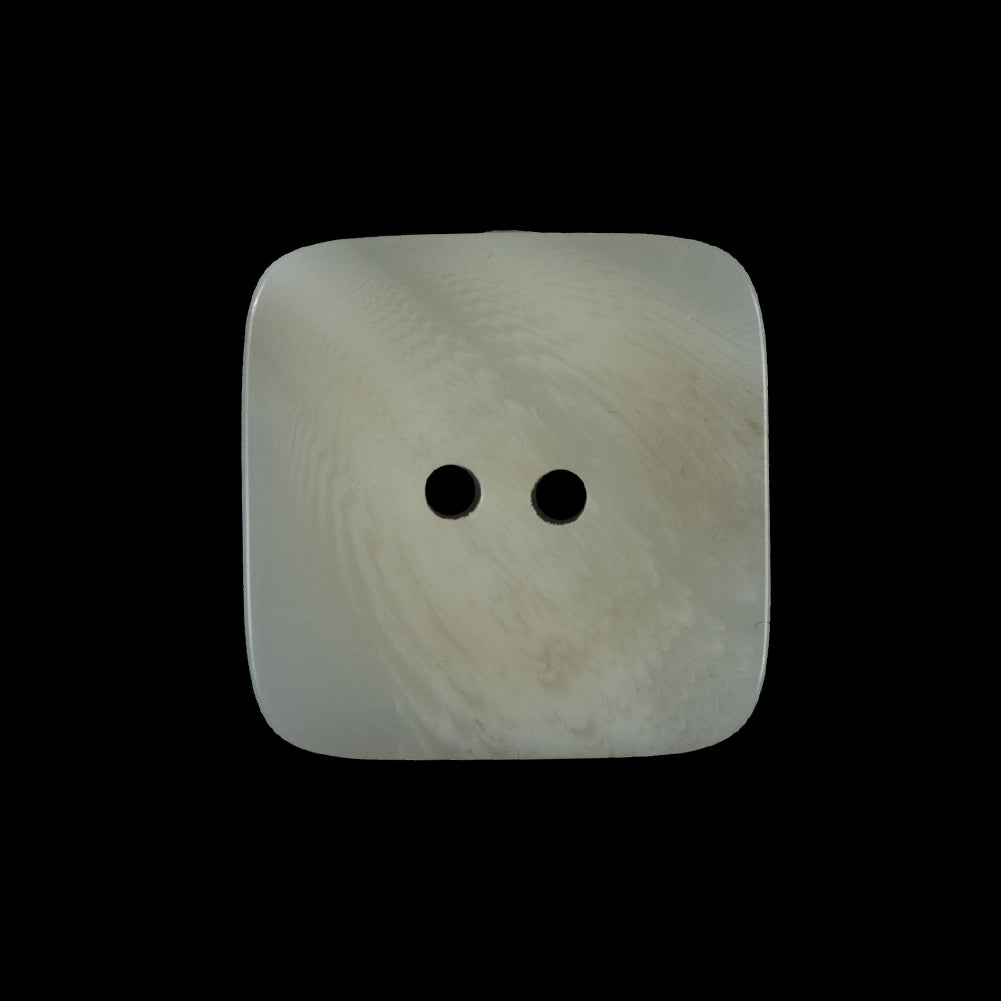 White Square Two-Hole Plastic Button - 36L/23mm Detail