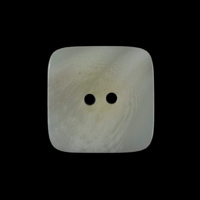 White Square Two-Hole Plastic Button - 36L/23mm