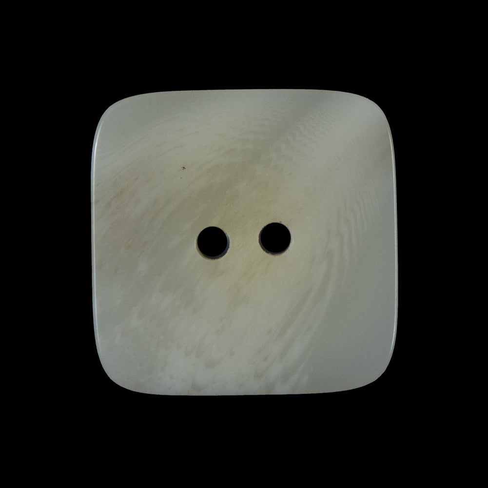 White Square Two-Hole Plastic Button - 40L/25mm