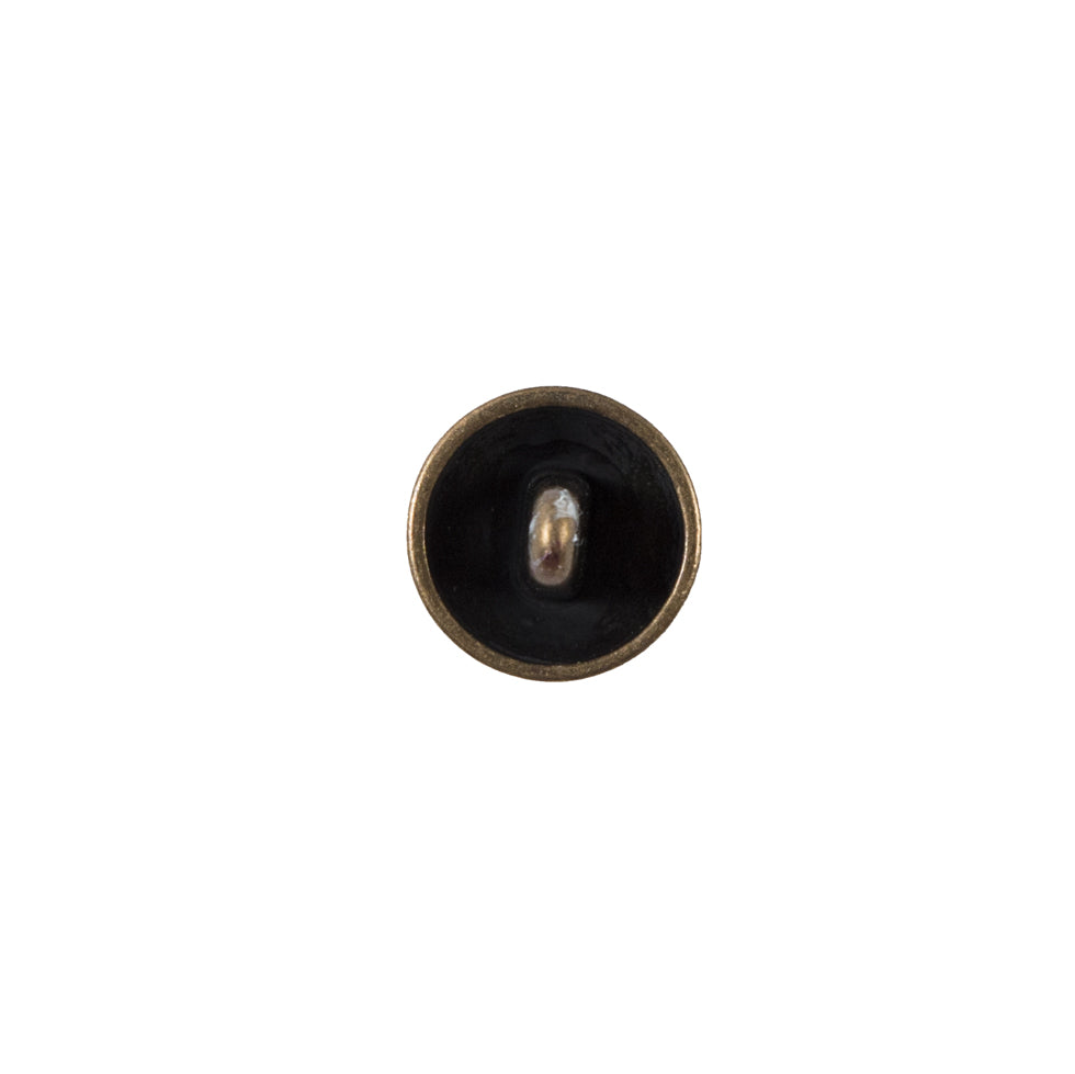Antique Gold Etched Dome-Shaped Metal Button - 18L/11.5mm - Detail