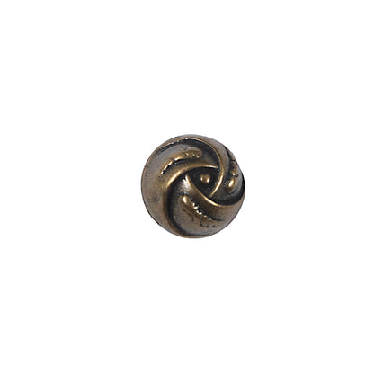 Antique Gold Etched Dome-Shaped Metal Button - 18L/11.5mm