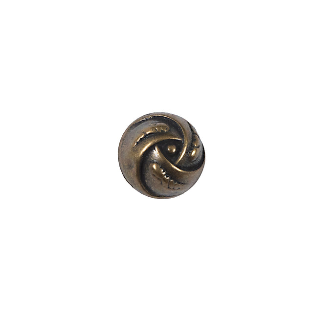 Antique Gold Etched Dome-Shaped Metal Button - 18L/11.5mm