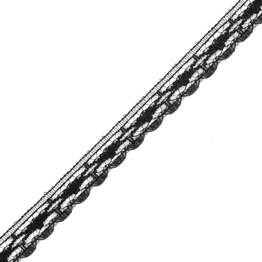 Black Fine Lace Trim - 0.5" Detail