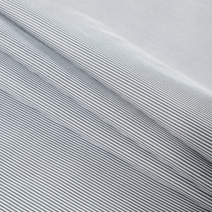 White and Cool Gray Striped Polyester Woven Folded