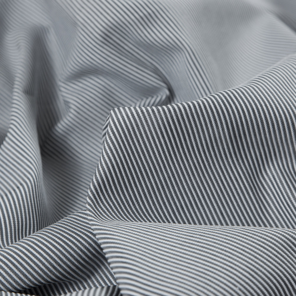 White and Cool Gray Striped Polyester Woven Detail