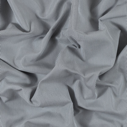White and Cool Gray Striped Polyester Woven