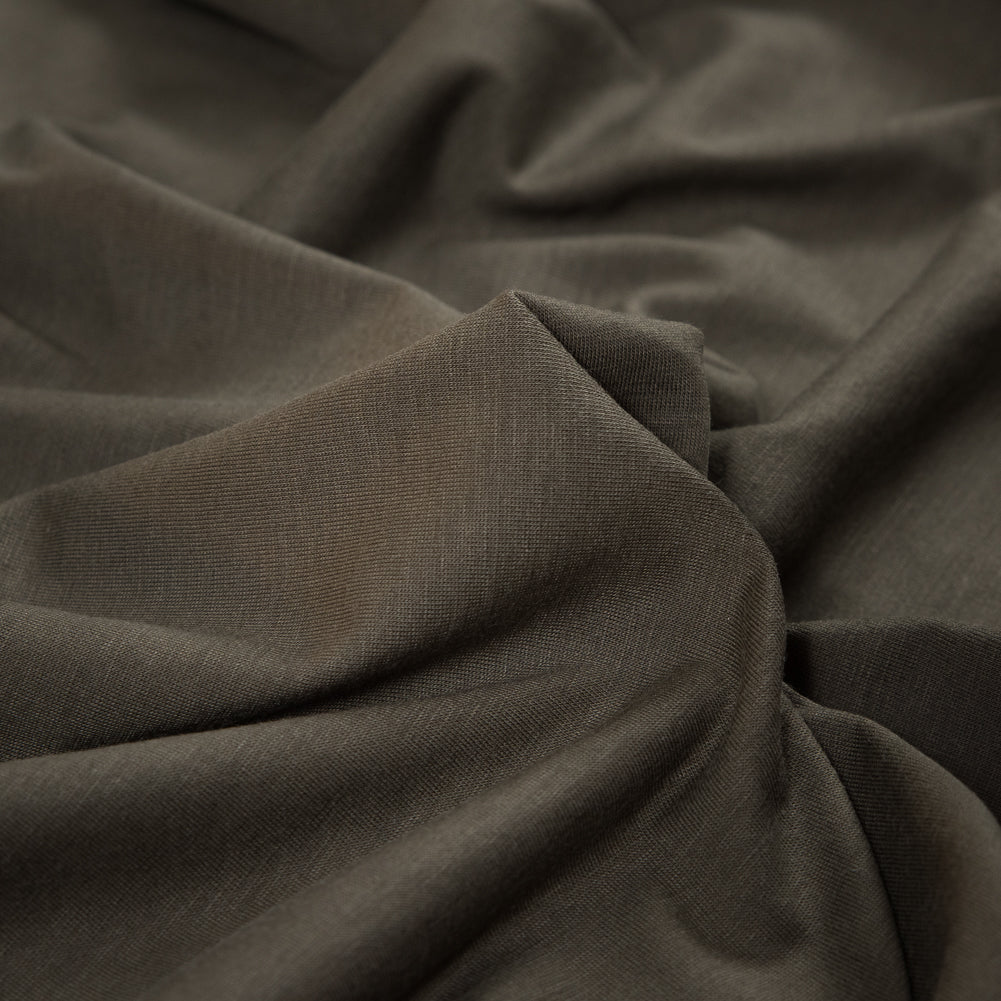 Heathered Army Green Rayon Jersey Detail