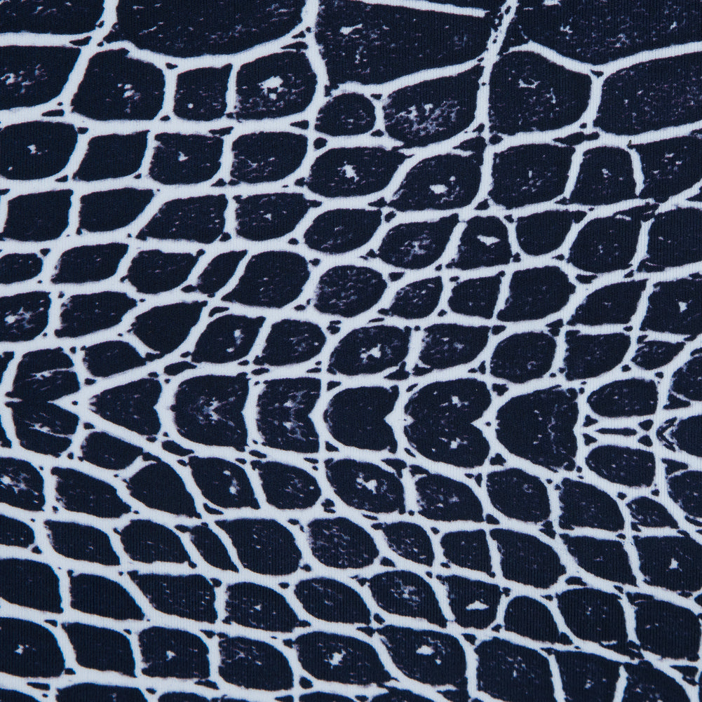 Navy Crocodile Caye UV Protective Compression Swimwear Tricot with Aloe Vera Microcapsules Detail