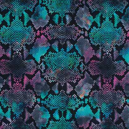 Compression Swimwear Tricot, UV Protective with Aloe Vera Microcapsules - Green and Pink Python - Caye Collection