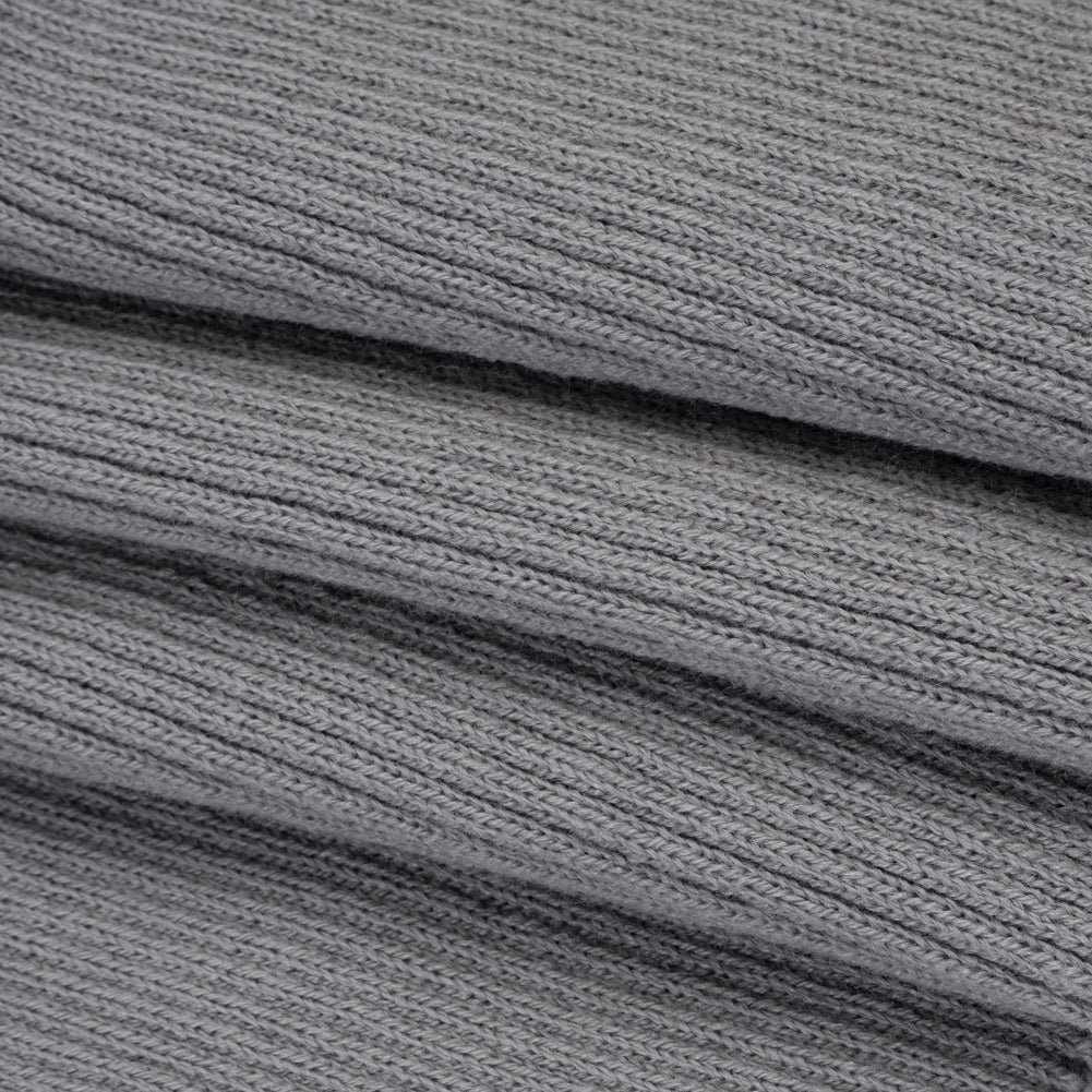Silver Heavy Rib Knit Trim - 7" x 38" Folded