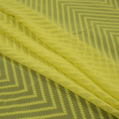 Citrus Lemon Chevron Burn-out Polyester Chiffon Folded
