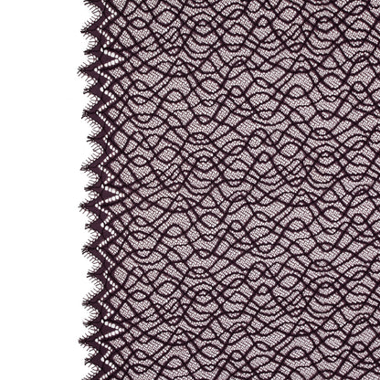 Corded Lace with Eyelash Edges - Fig Abstract