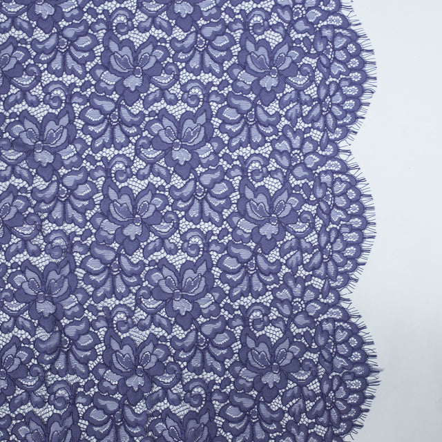 Re-Embroidered Lace Panel - Purple Floral