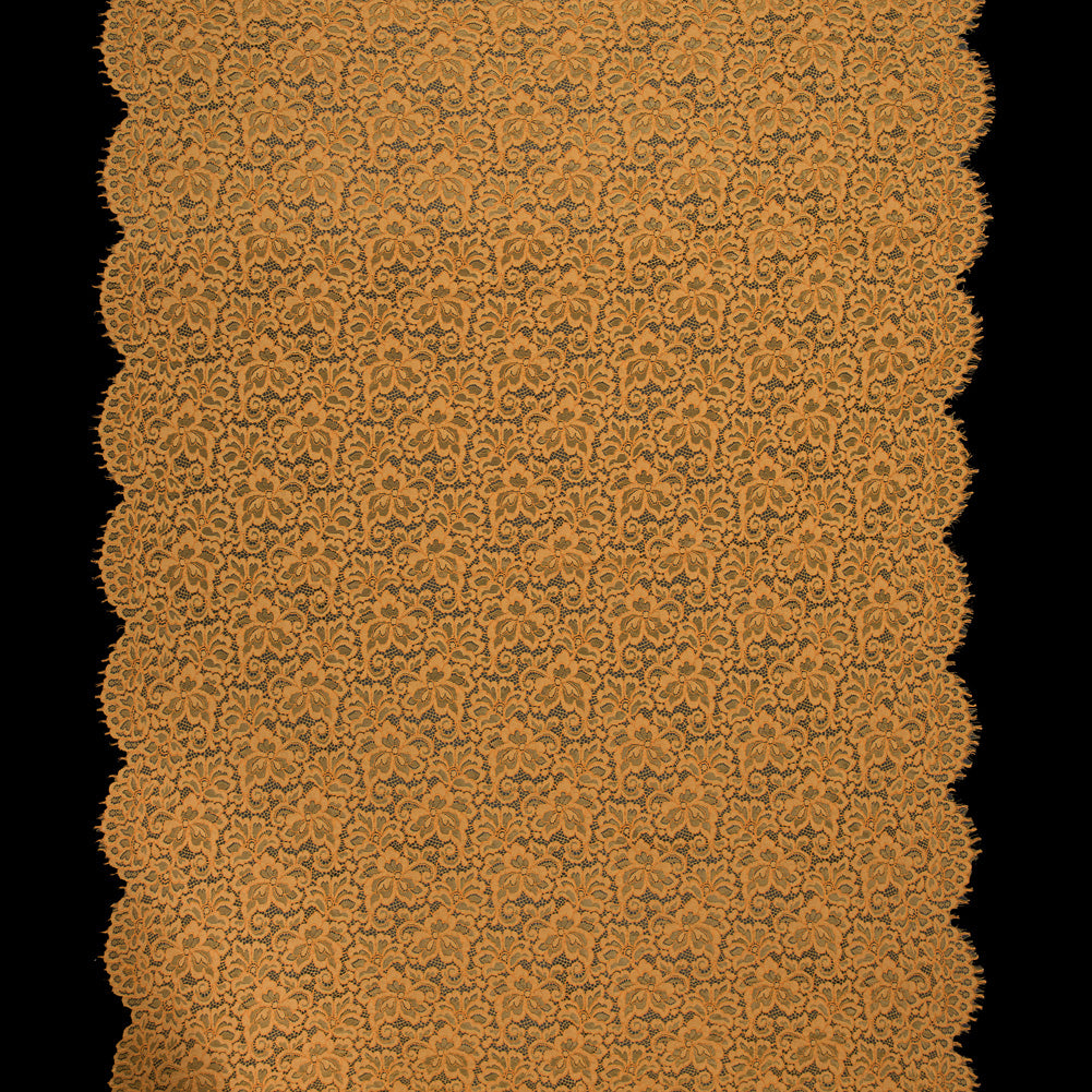 Re-Embroidered Lace Panel - Butterscotch Floral Folded
