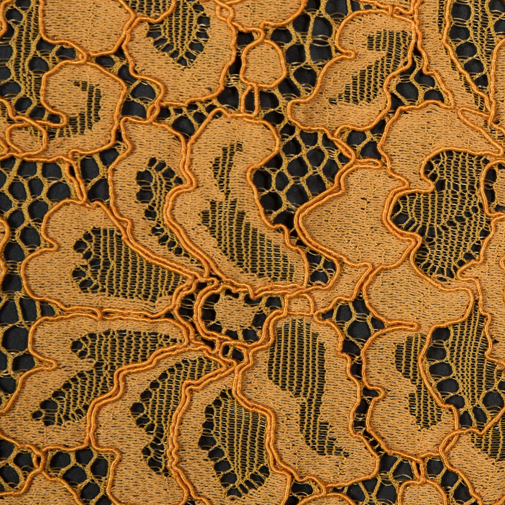Re-Embroidered Lace Panel - Butterscotch Floral Full