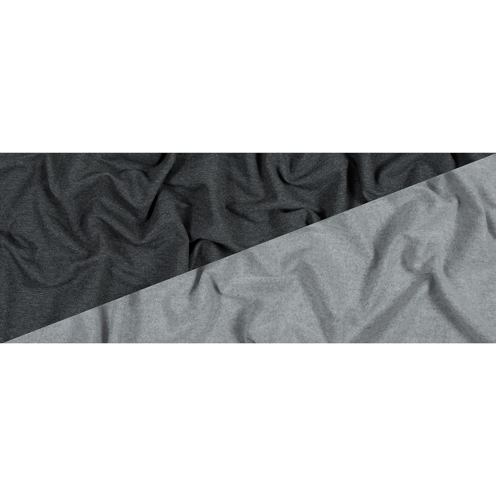 Bamboo and Cotton Stretch Knit Fleece - Heather Charcoal - Jessamyn Collection Folded