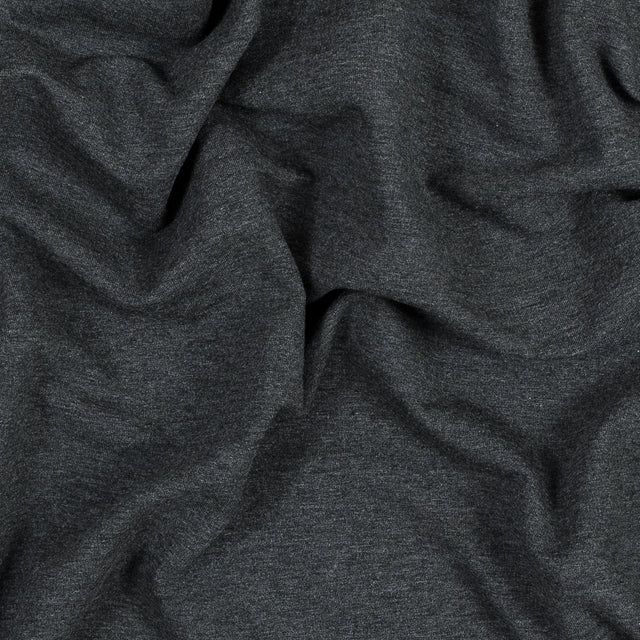 Bamboo and Cotton Stretch Knit Fleece - Heather Charcoal - Jessamyn Collection