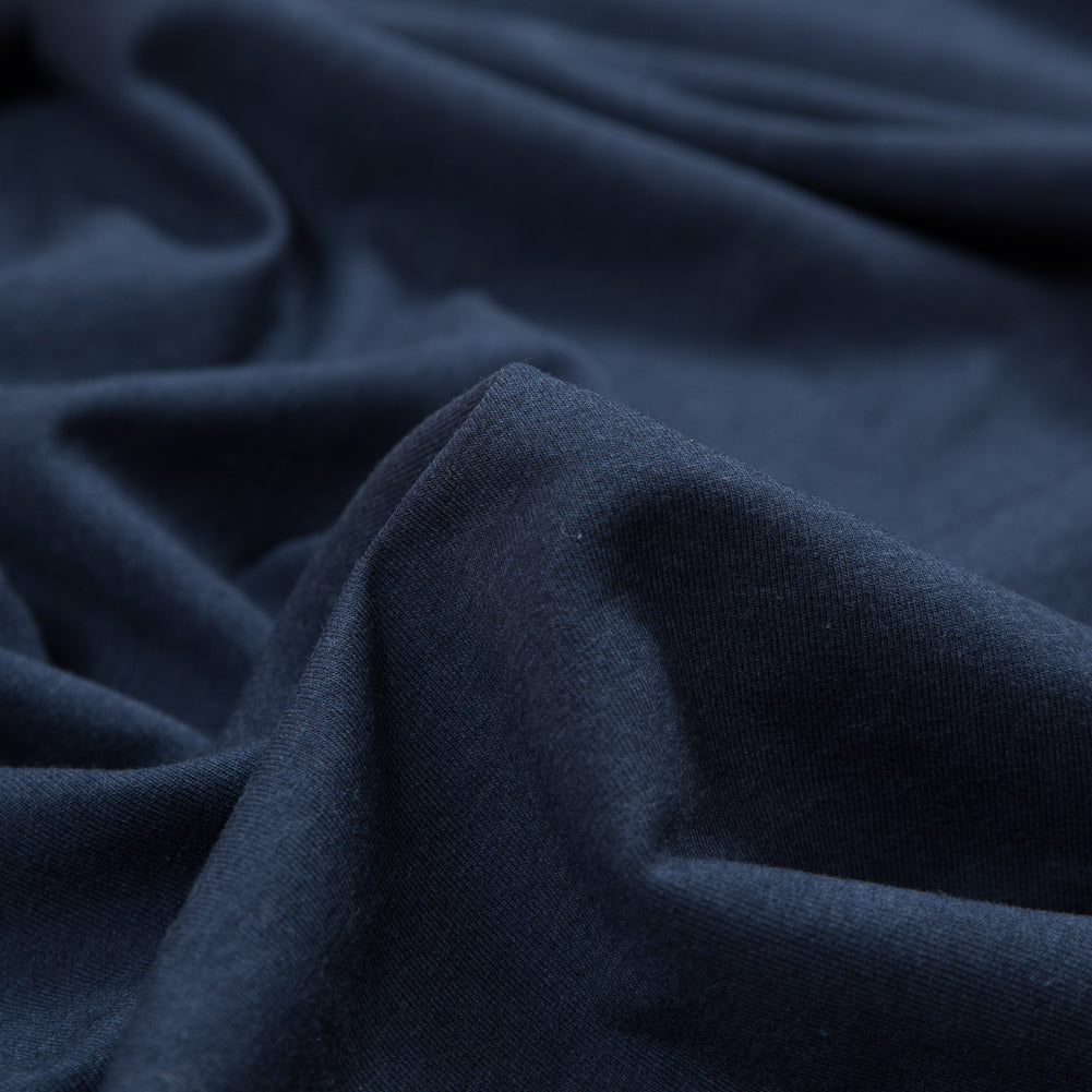 Bamboo Stretch French Terry - Marine - Emei Collection - Detail