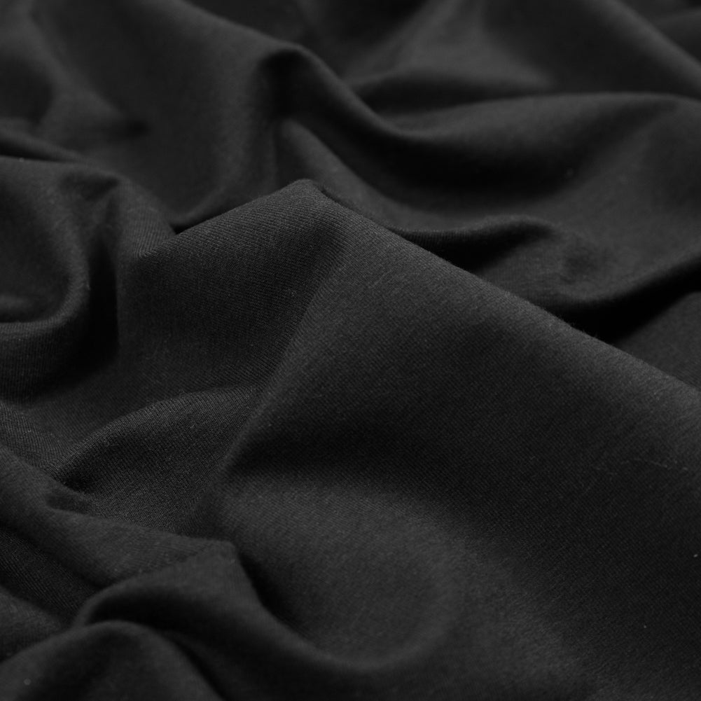 Bamboo Stretch French Terry - Black - Emei Collection - Detail