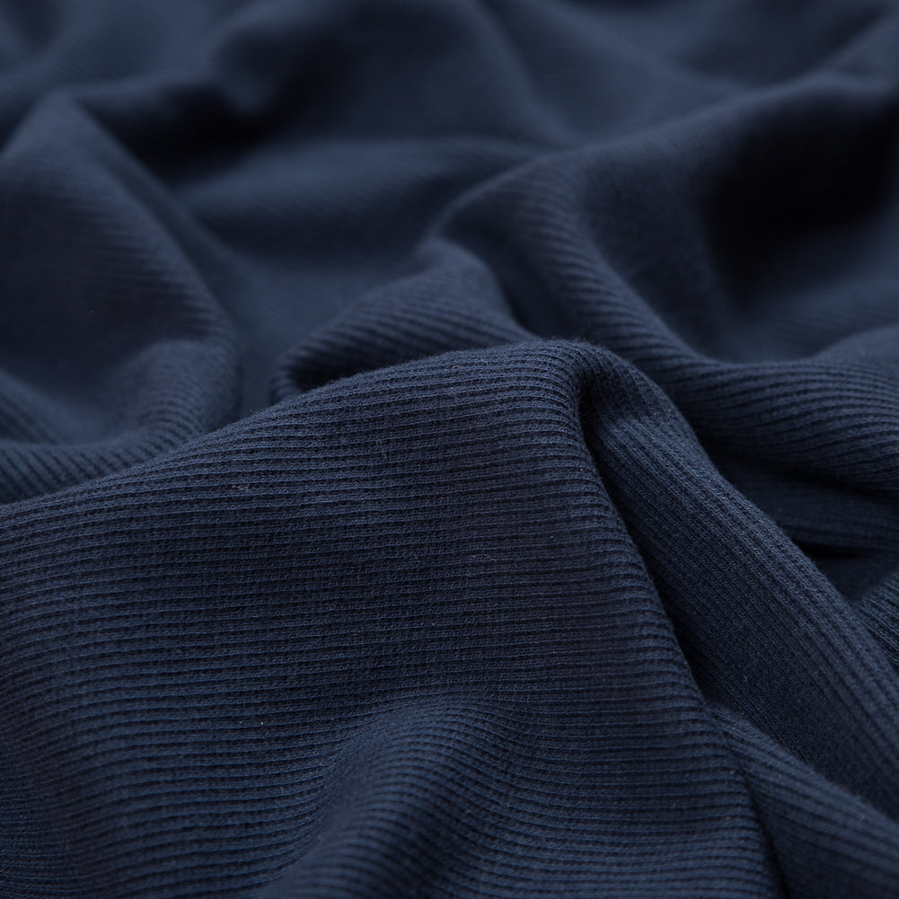 Navy Tubular Cotton Rib Knit Full
