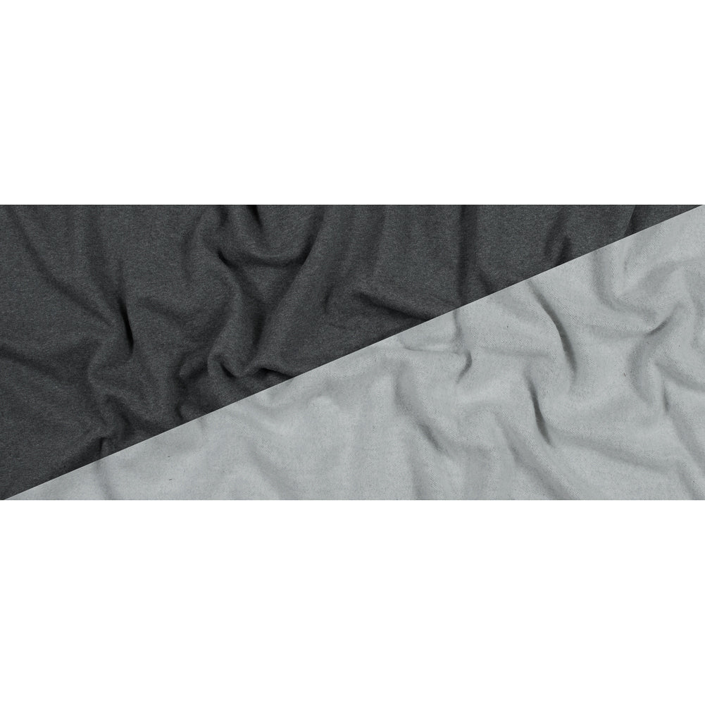 Cotton and Polyester Brushed Fleece - Charcoal Folded