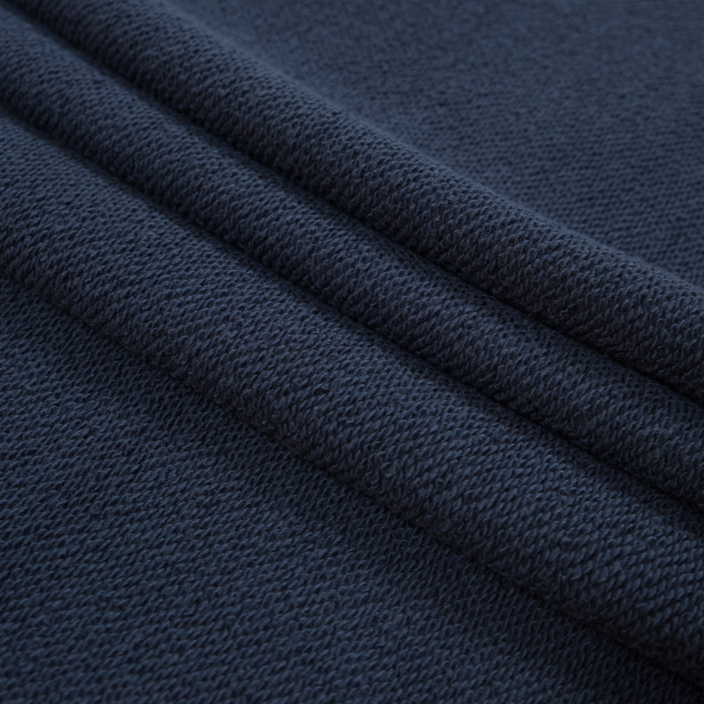 Thick Cotton French Terry - Navy Detail