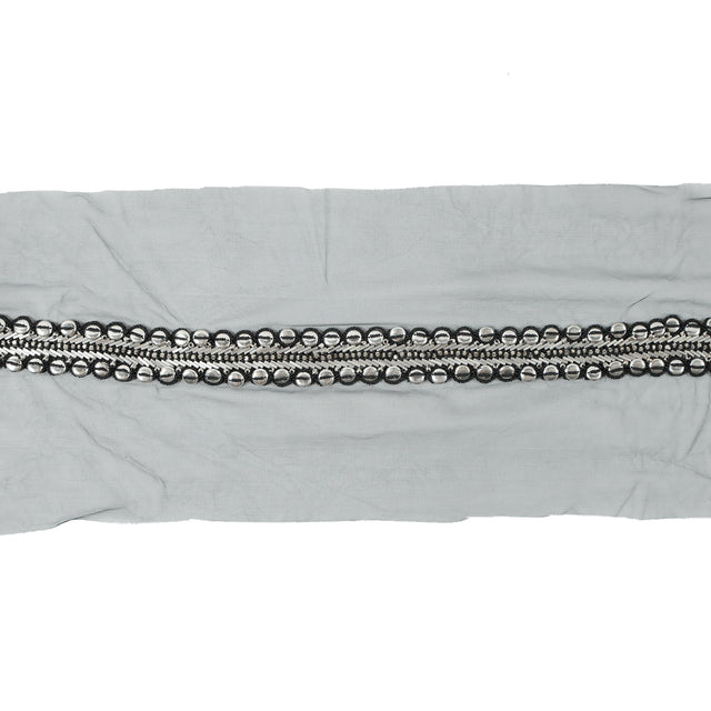Black and Silver Fancy Beaded Metal Trim - 1.5"