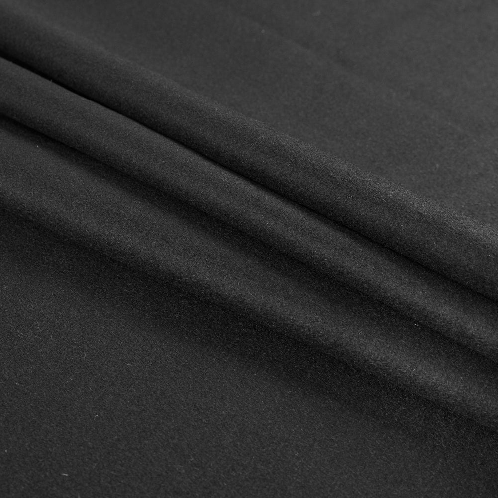 Roberto Cavalli Black Felted Wool Coating Folded
