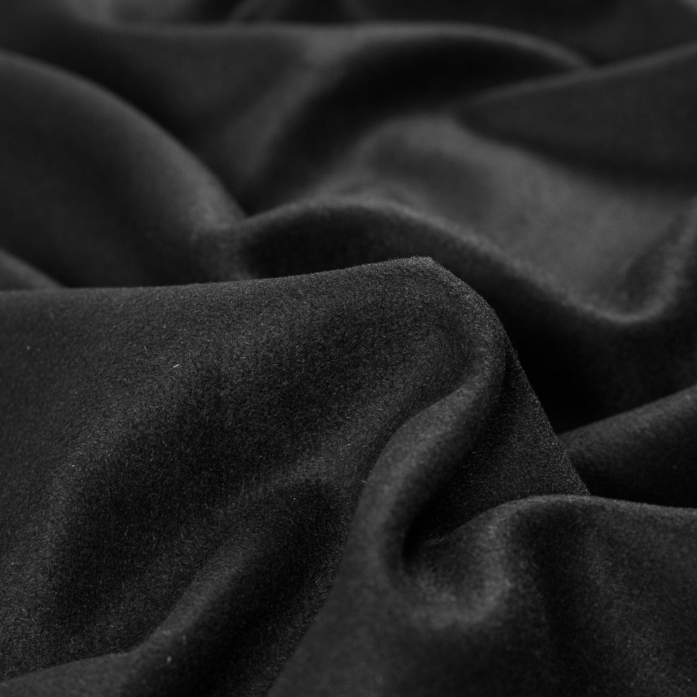Roberto Cavalli Black Felted Wool Coating Detail