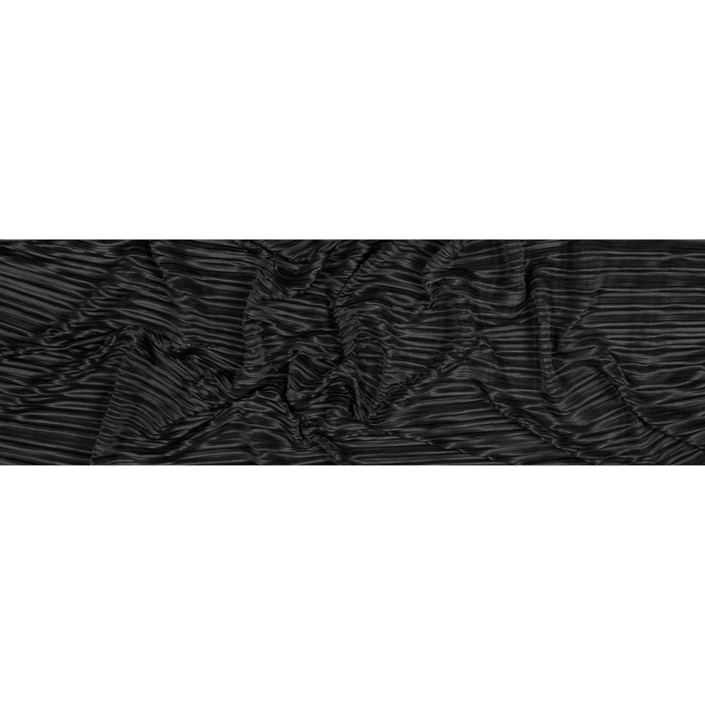 Italian Black Pleated Polyester Woven Folded