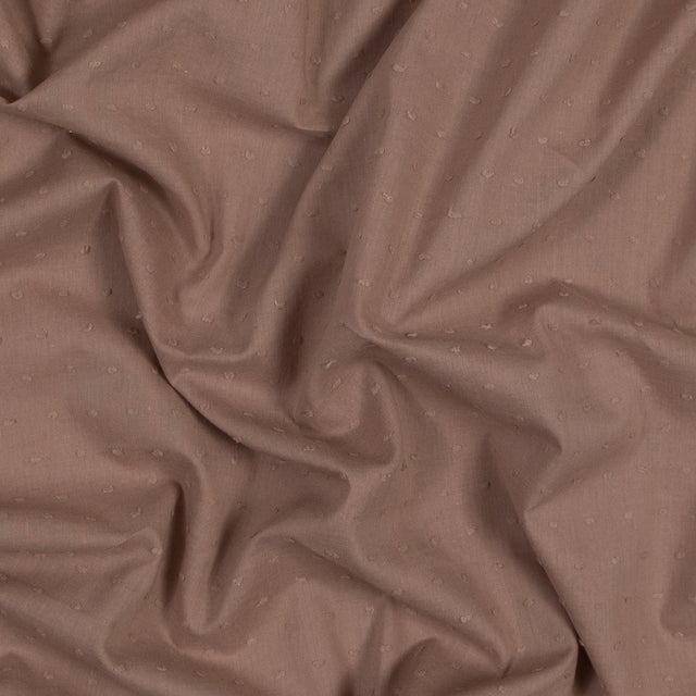 Italian Hazelnut Cotton Swiss Dot