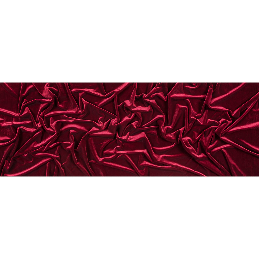 Stretch Velour - Sultan Red - Persica Collection Folded