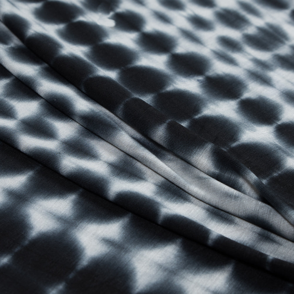 Black Tie Dye Rayon Jersey Folded