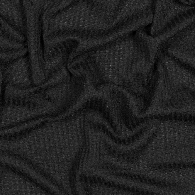Waffle Sweater Knit - Black - Percy Collection