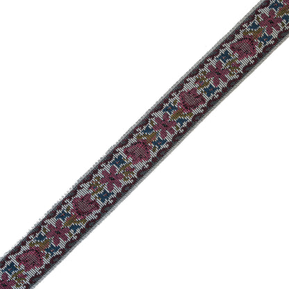 Pink Floral Jacquard Ribbon - 1.5"