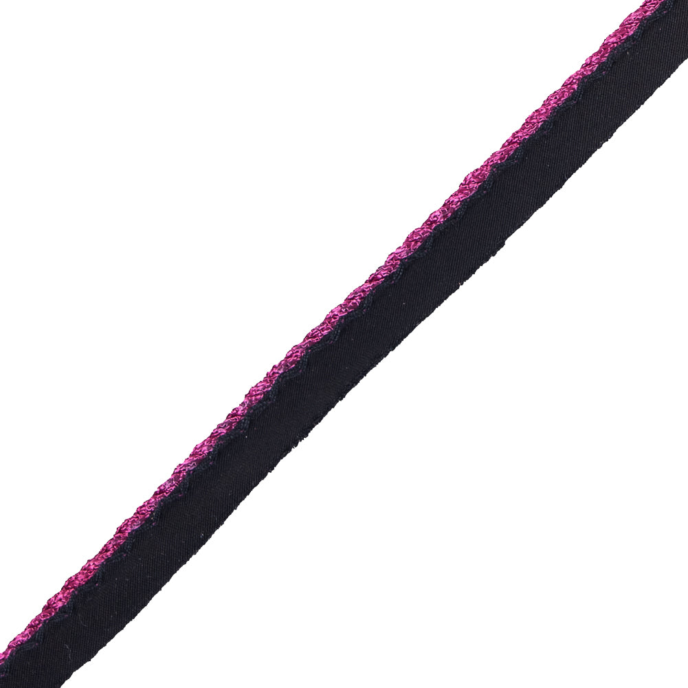 Magenta Twisted Cord with Black Lip - 0.5" Detail