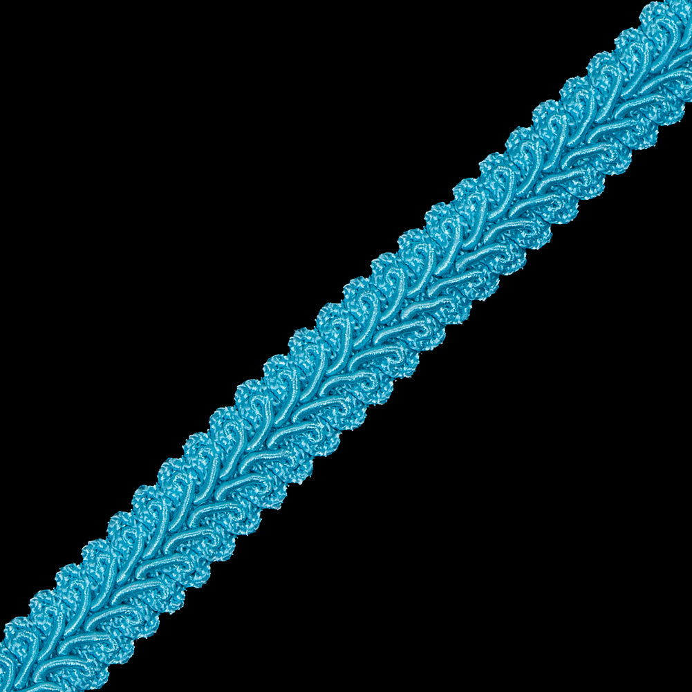 Algiers Blue Braided Flat Cord - 0.5" Detail