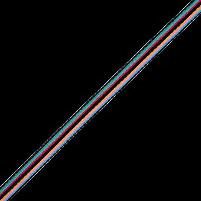 Multi-Color Striped Grosgrain Ribbon - 0.75"