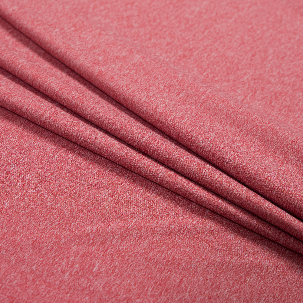 Performance Jersey, Wicking and Anti-Microbial - Heathered Warm Red Detail