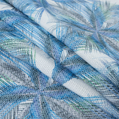 Italian Blue Tropical Digitally Printed Canvas Folded