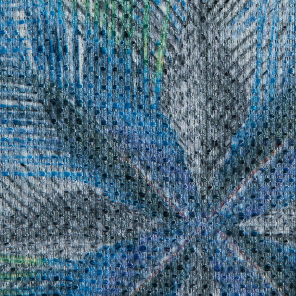 Italian Blue Tropical Digitally Printed Canvas Detail