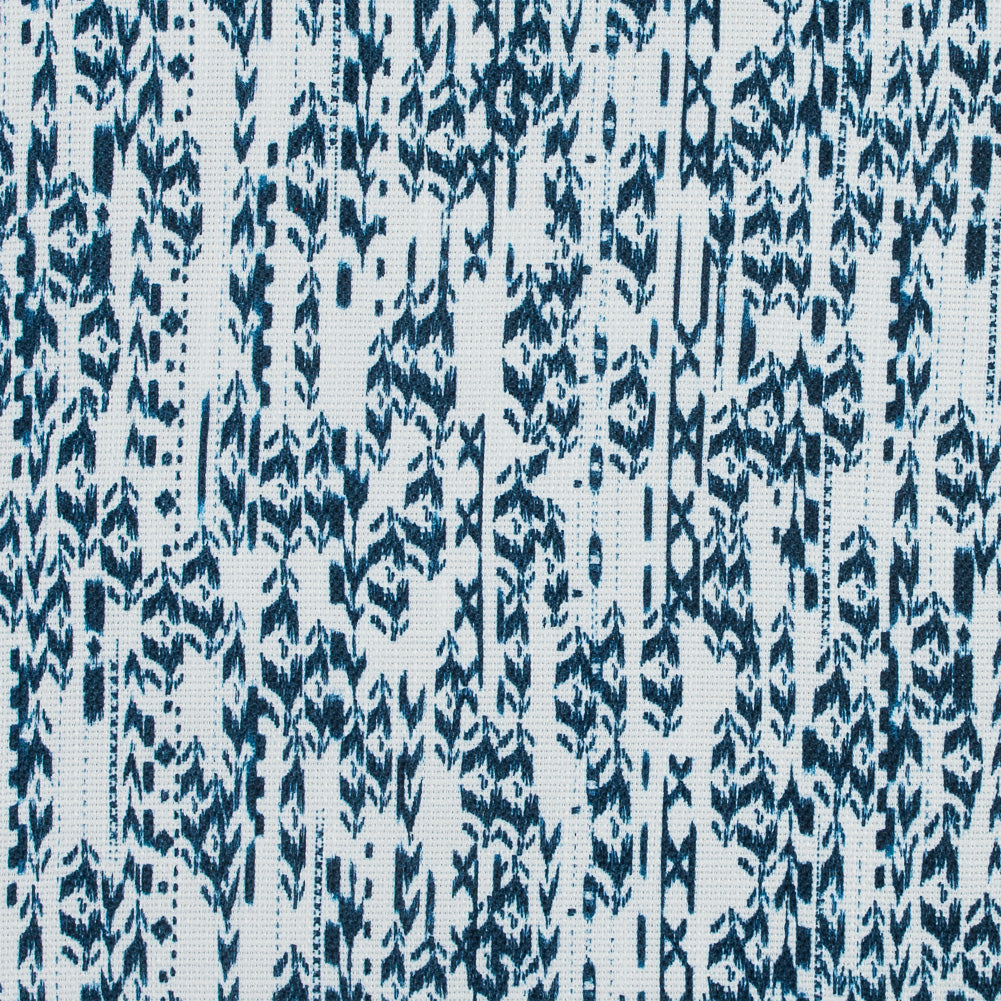 Italian Blue and White Abstract Polyester Canvas