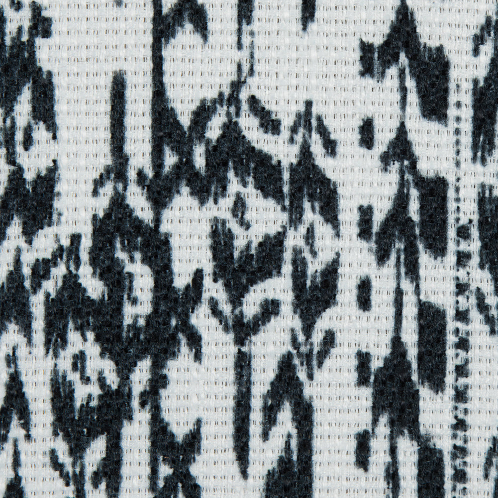 Italian Green and White Abstract Polyester Canvas Detail