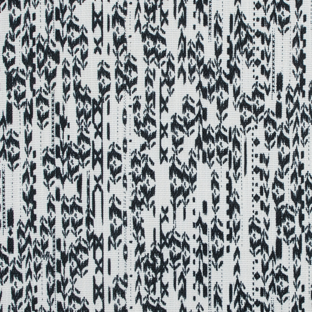 Italian Green and White Abstract Polyester Canvas