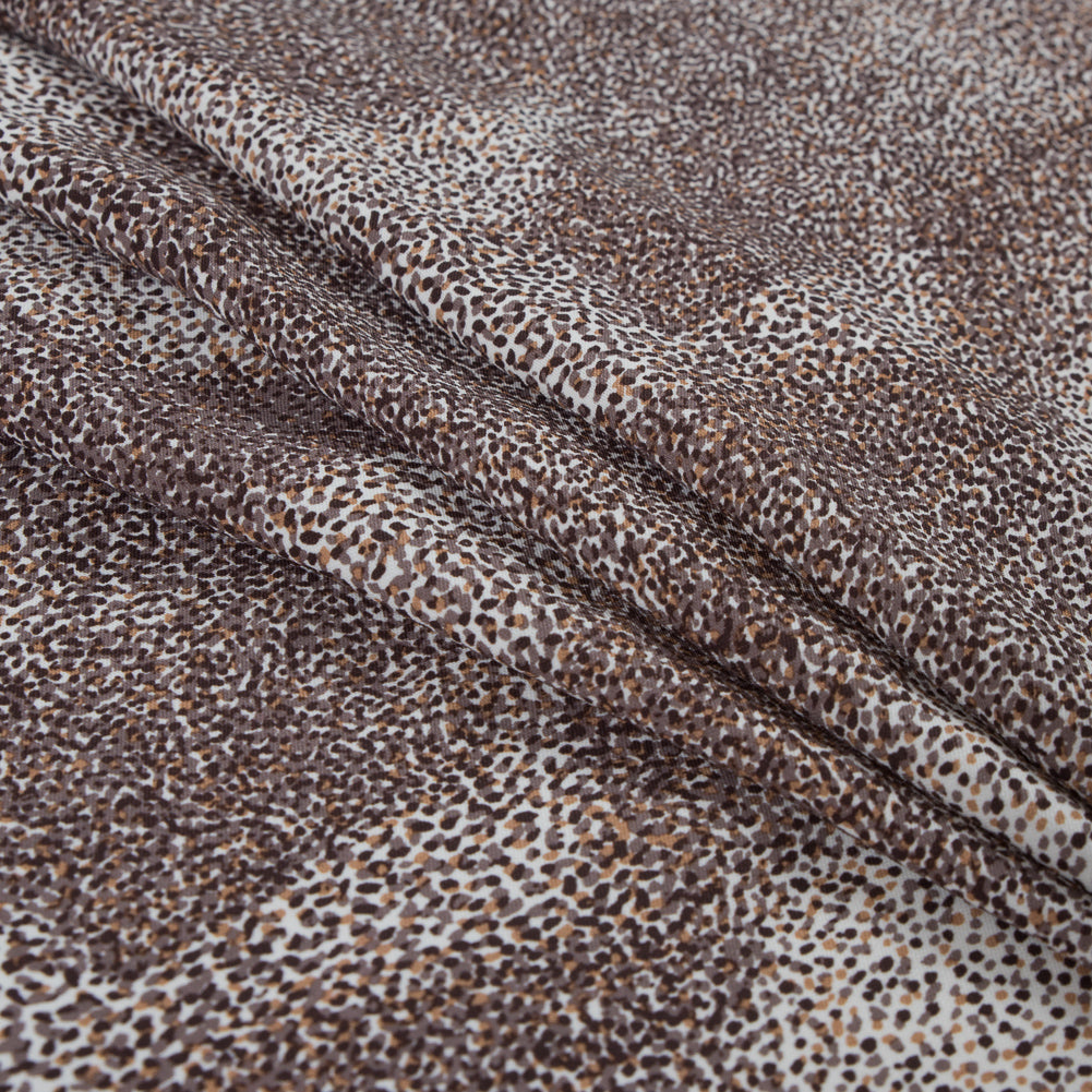 Italian Taupe Animal Digitally Printed Stretch Polyester Folded