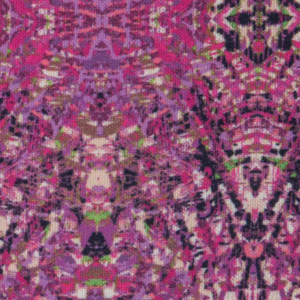 Italian Pink Kaleidoscopic Digitally Printed Stretch Polyester Detail