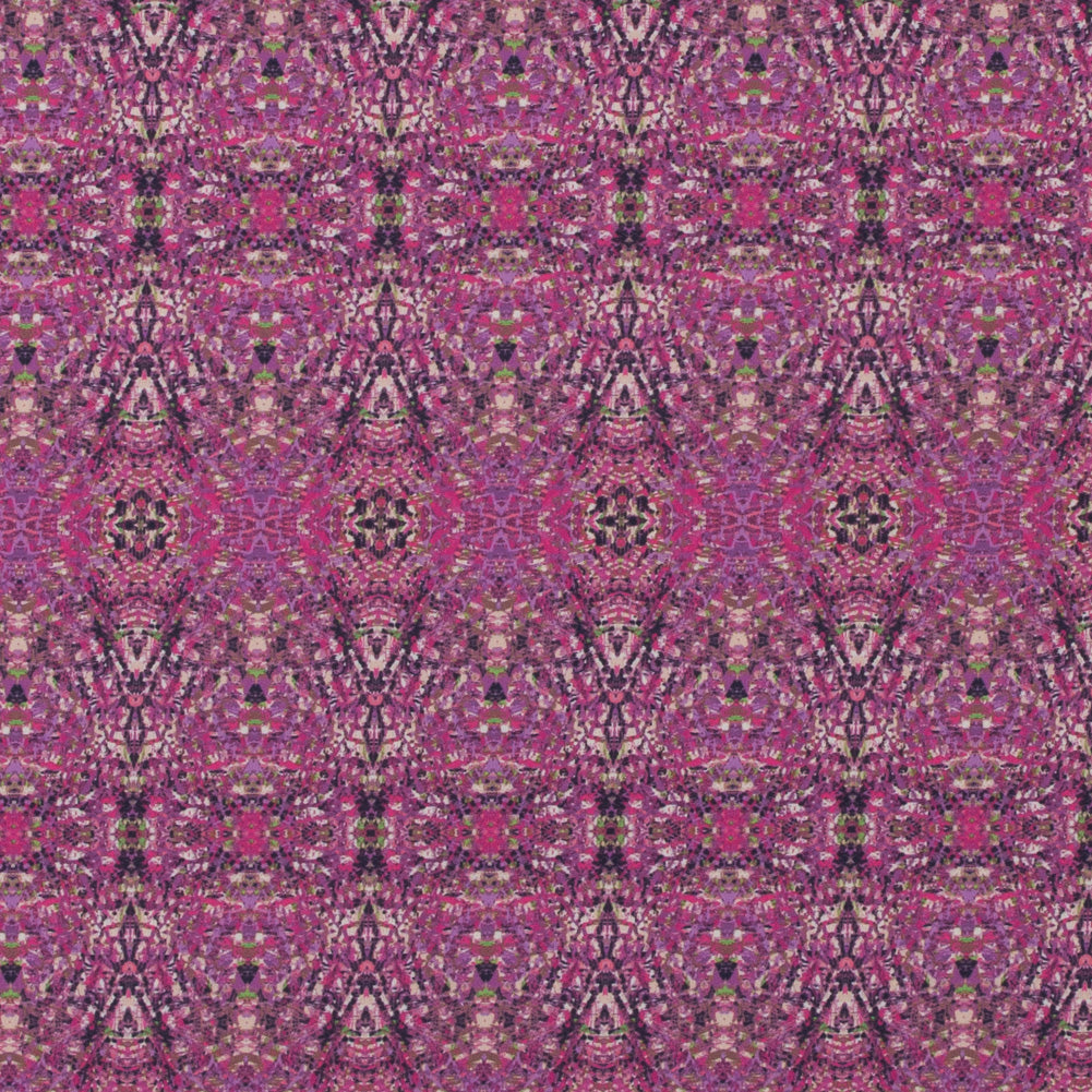 Italian Pink Kaleidoscopic Digitally Printed Stretch Polyester