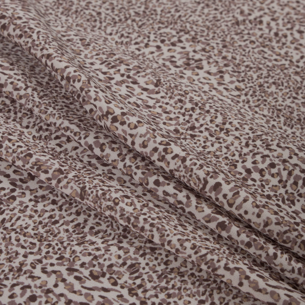 Italian Beige Animal Digitally Printed Stretch Polyester Folded