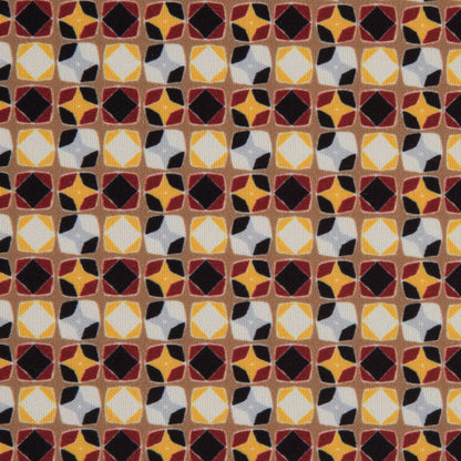 Italian Yellow Geometric Digitally Printed Stretch Polyester Detail