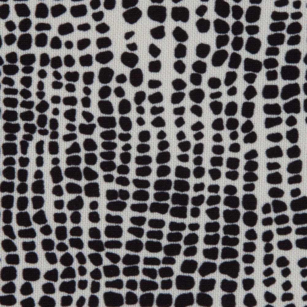 Italian Ivory Reptilian Digitally Printed Stretch Polyester Detail